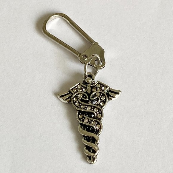 Medical Nursing Caduceus Zipper Pull Purse Charm Graduation Gift MD RN LPN CNA - Picture 4 of 10